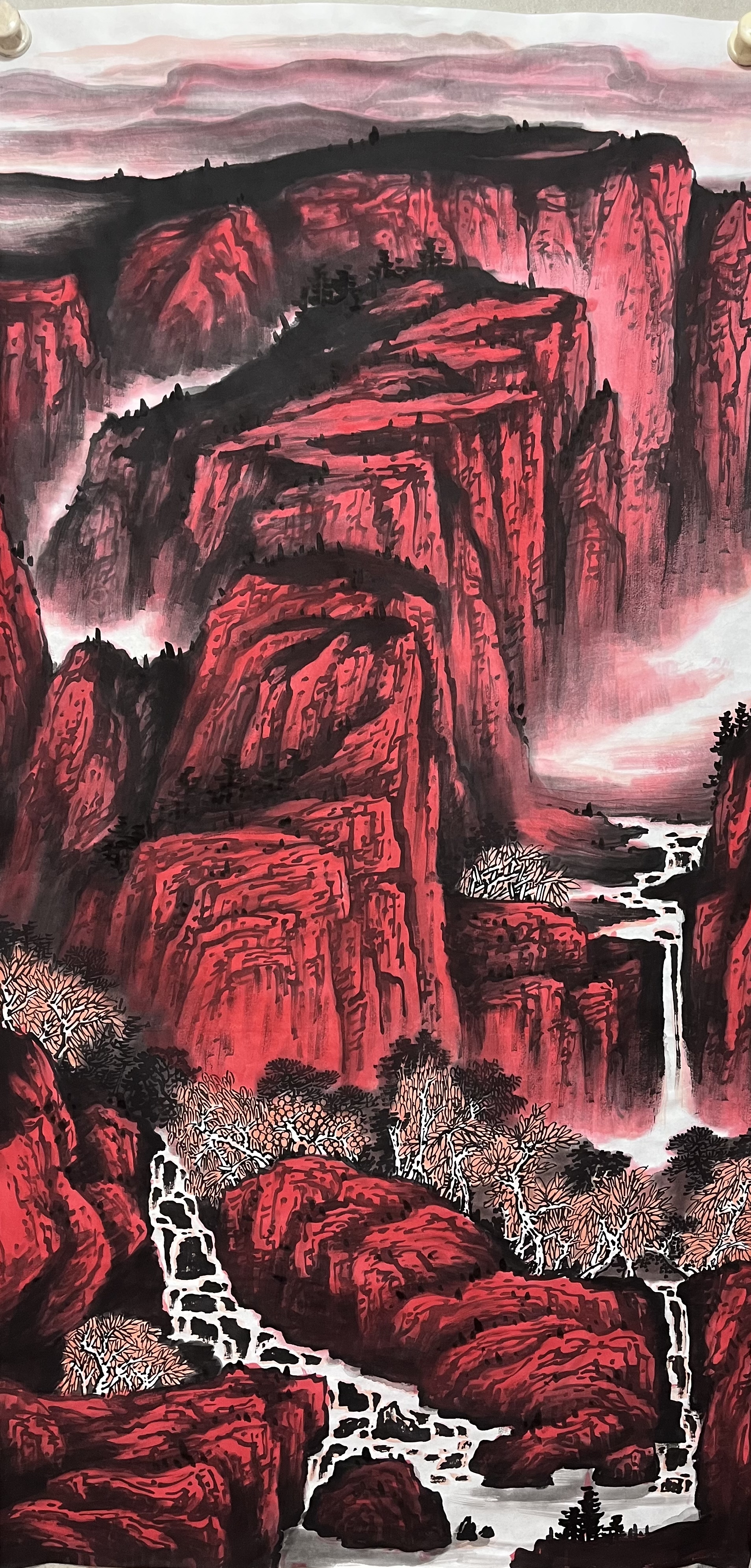 鸿运当头山水画
