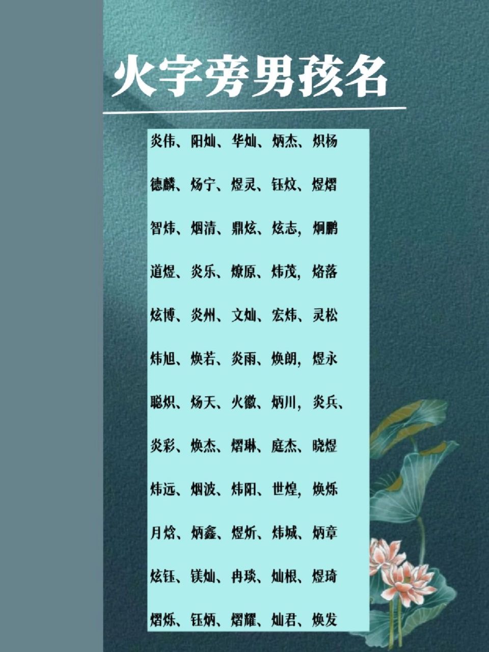 五行属火字有哪些