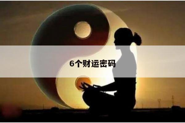 6个财运密码