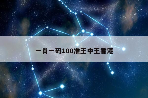 一肖一码100准王中王香港